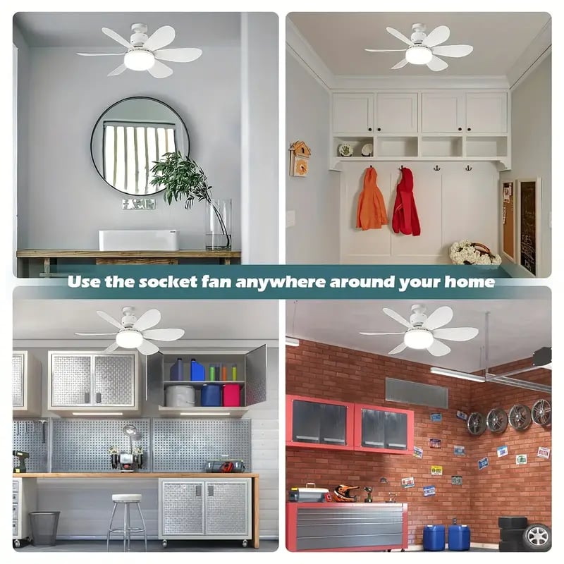 LuxeBreeze Tragbarer Deckenventilator & Licht | Elegante 2-in-1 Lösung mit Fernbedienung für Komfort und Stil