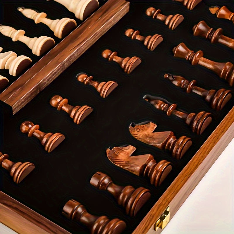 ClassicWood Holz-Schachspiel - Perfekt für Zuhause und Unterwegs