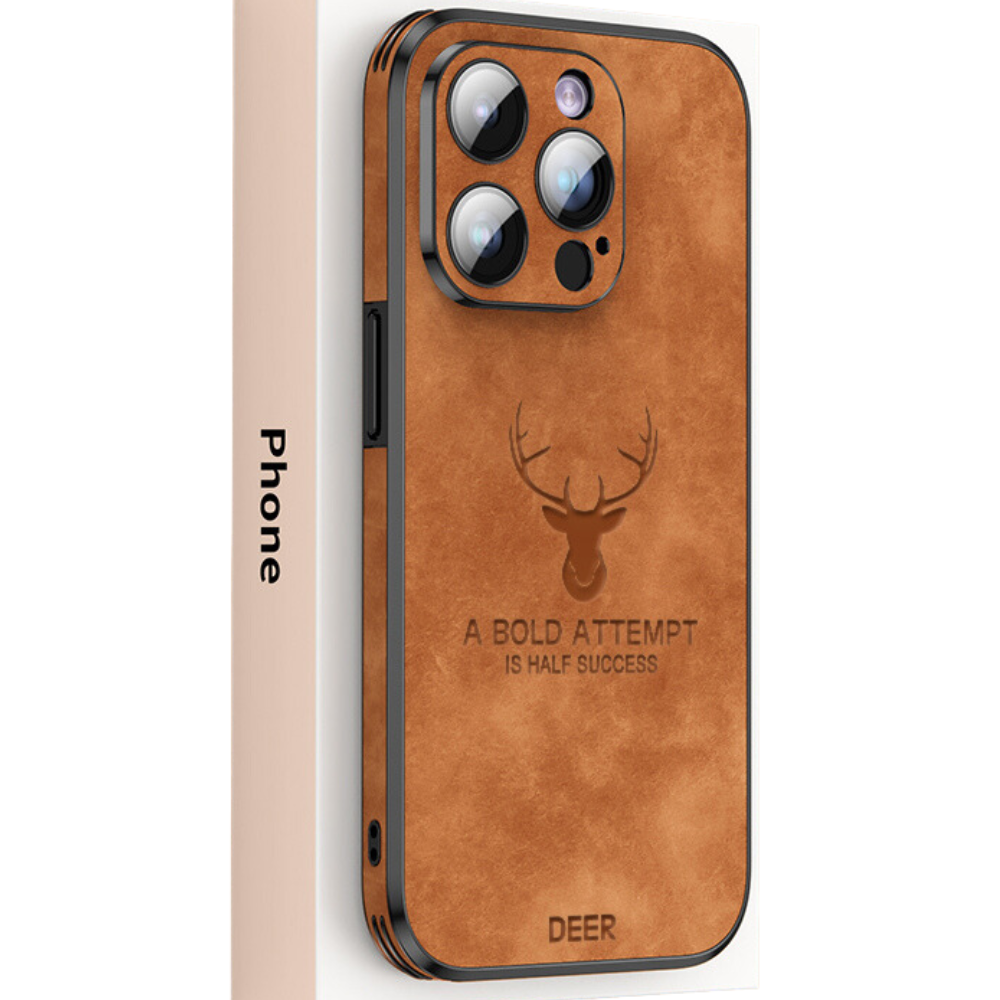 Deer - Luxuriöse Leder-iPhone-Hülle mit stilvollem Design und stoßfester Schutz
