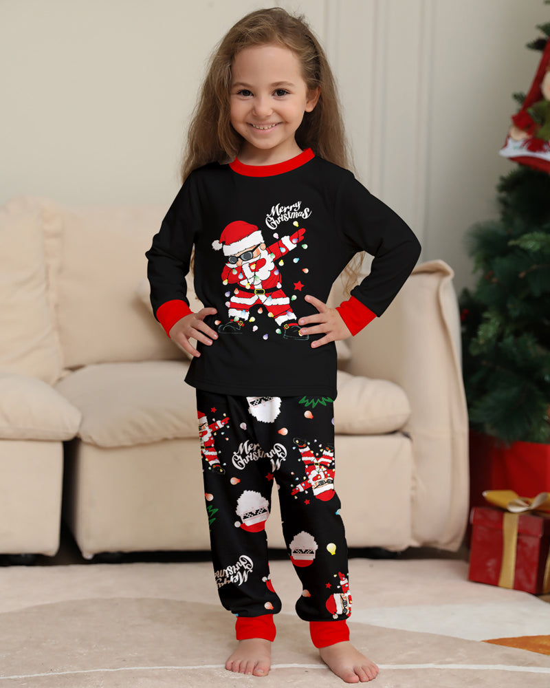 ClausJams | Eltern-Kind Pyjama Set mit Santa Claus Lampen Druck
