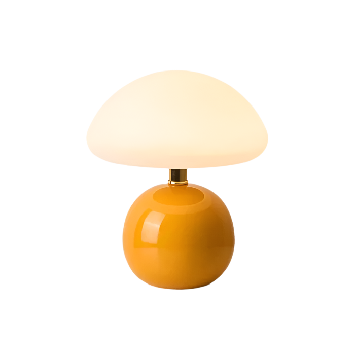 Crème Champignon Lampe - Französische Vintage Lampe