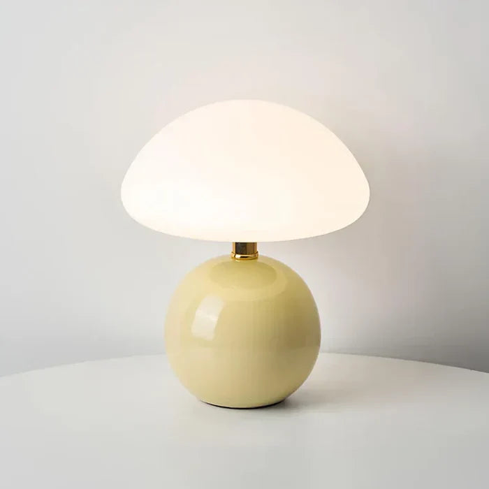Crème Champignon Lampe - Französische Vintage Lampe