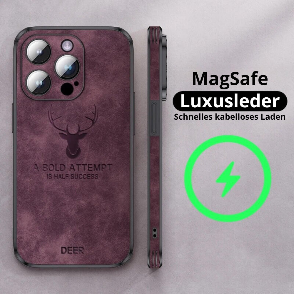 Deer - Luxuriöse Leder-iPhone-Hülle mit stilvollem Design und stoßfester Schutz