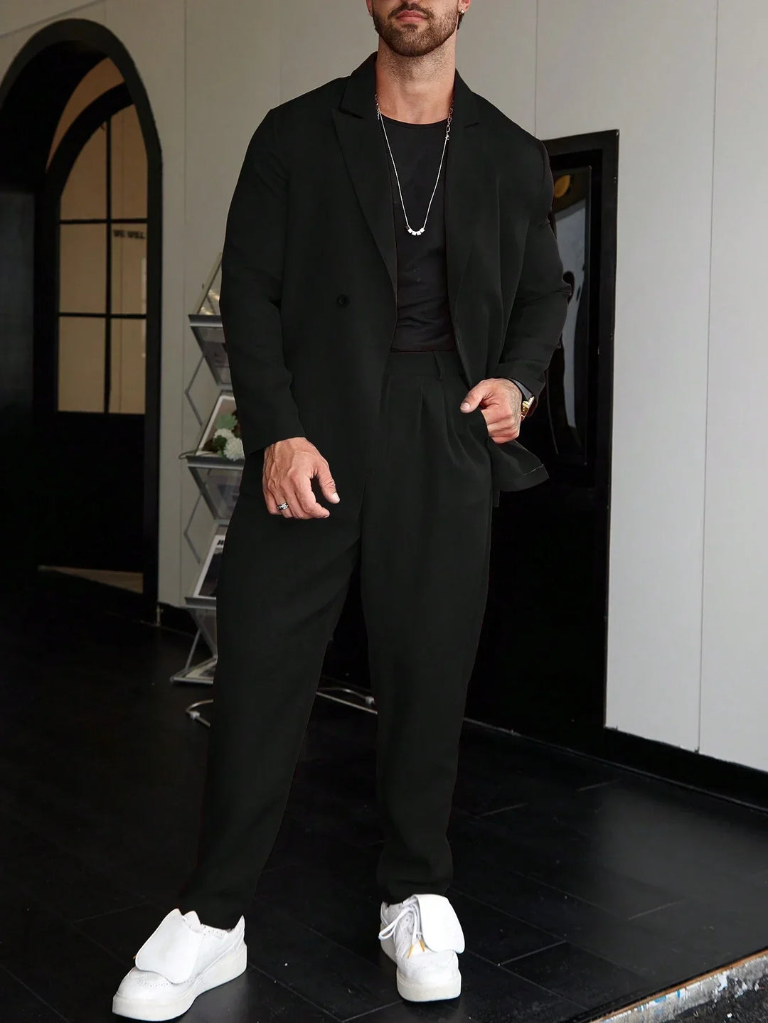 Herrenanzug ModernFit – 2-teiliges Slim Fit Anzug mit Spitzenrevers