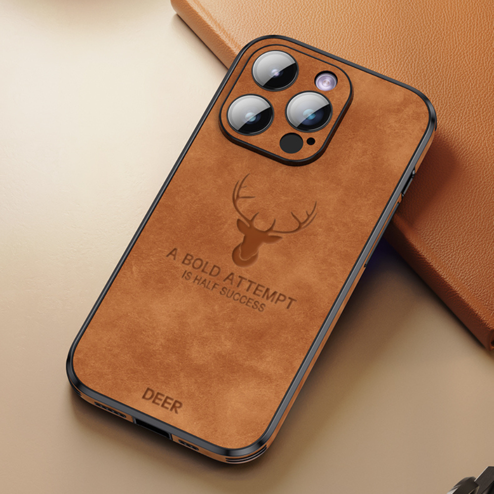 Deer - Luxuriöse Leder-iPhone-Hülle mit stilvollem Design und stoßfester Schutz