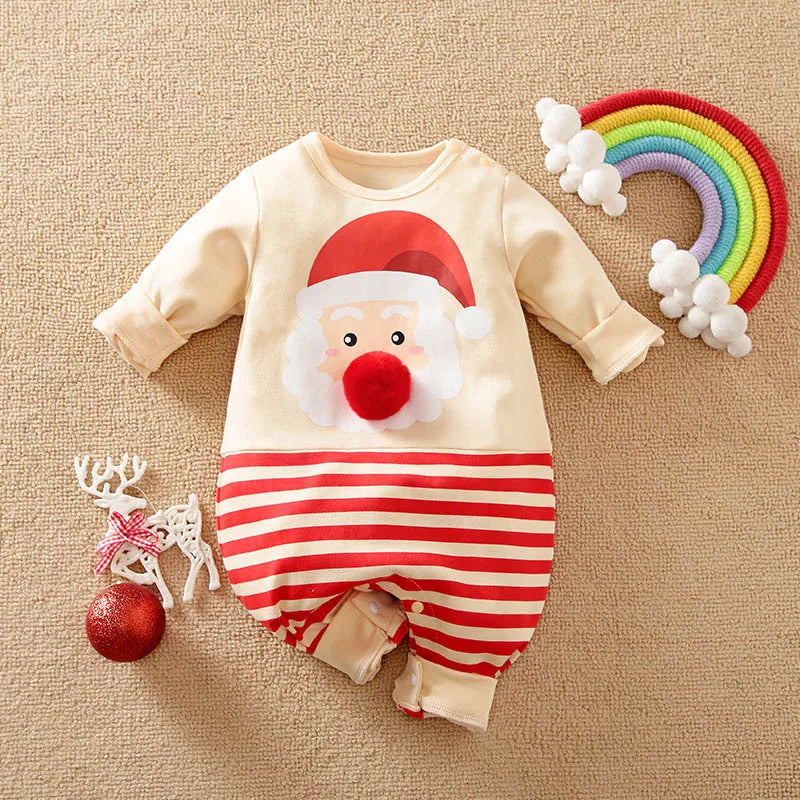 SantaSnug™ – Weiches Weihnachtskostüm aus Baumwolle – Baby erste Weihnachtsoutfit