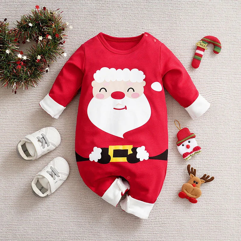 SantaSnug™ – Weiches Weihnachtskostüm aus Baumwolle – Baby erste Weihnachtsoutfit