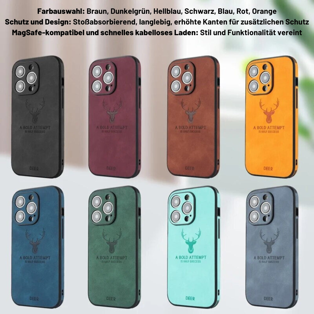 Deer - Luxuriöse Leder-iPhone-Hülle mit stilvollem Design und stoßfester Schutz