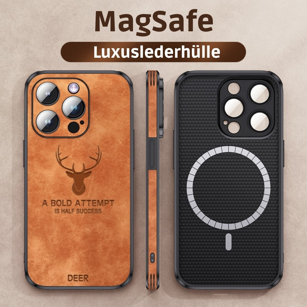 Deer - Luxuriöse Leder-iPhone-Hülle mit stilvollem Design und stoßfester Schutz
