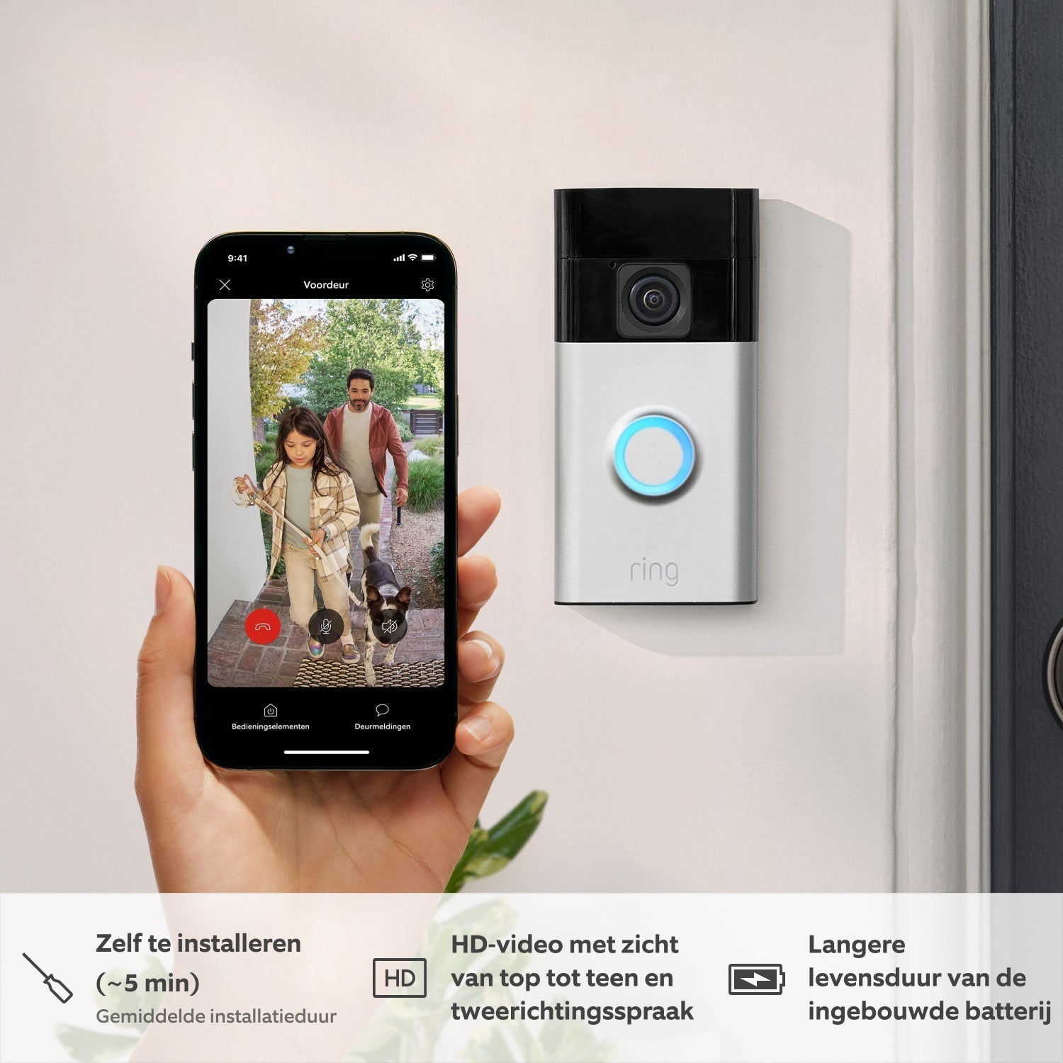 LuxGuard Luxe Video-Türklingel | Drahtlose Video-Türklingel mit Akku für ultimative Sicherheit