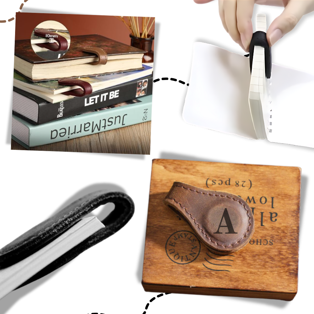 Eleganter personalisierter magnetischer Lesezeichen aus Leder