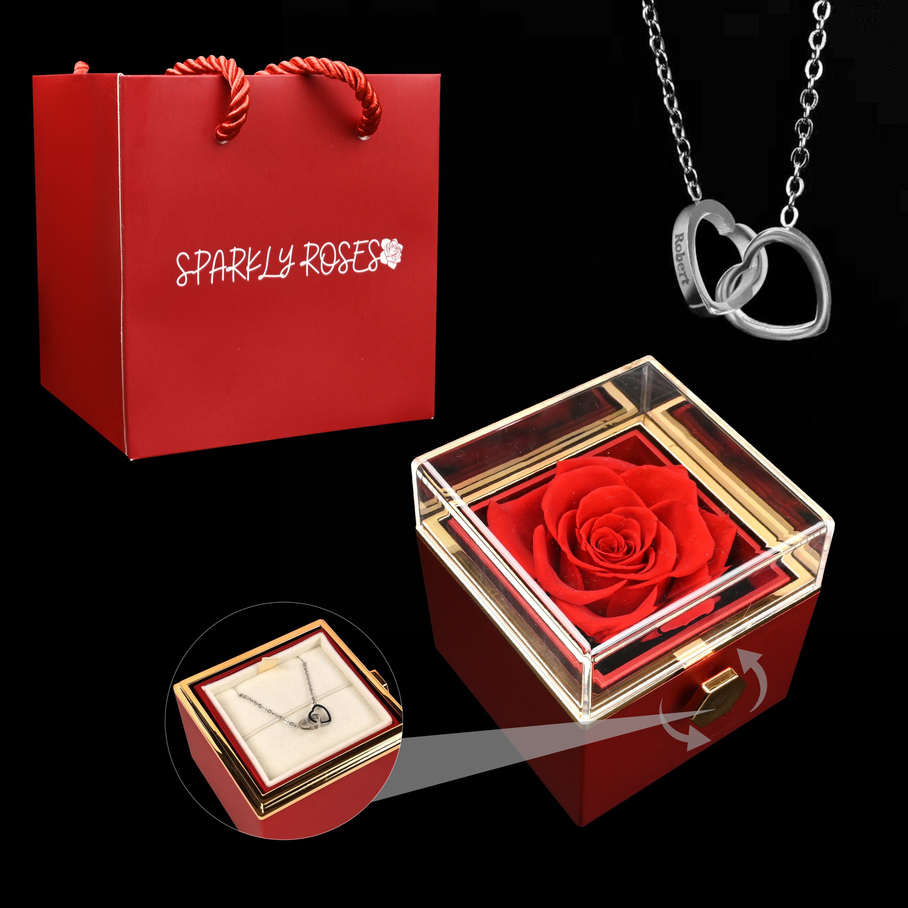 HeartBond | Halskette mit Ewiger Rose Box