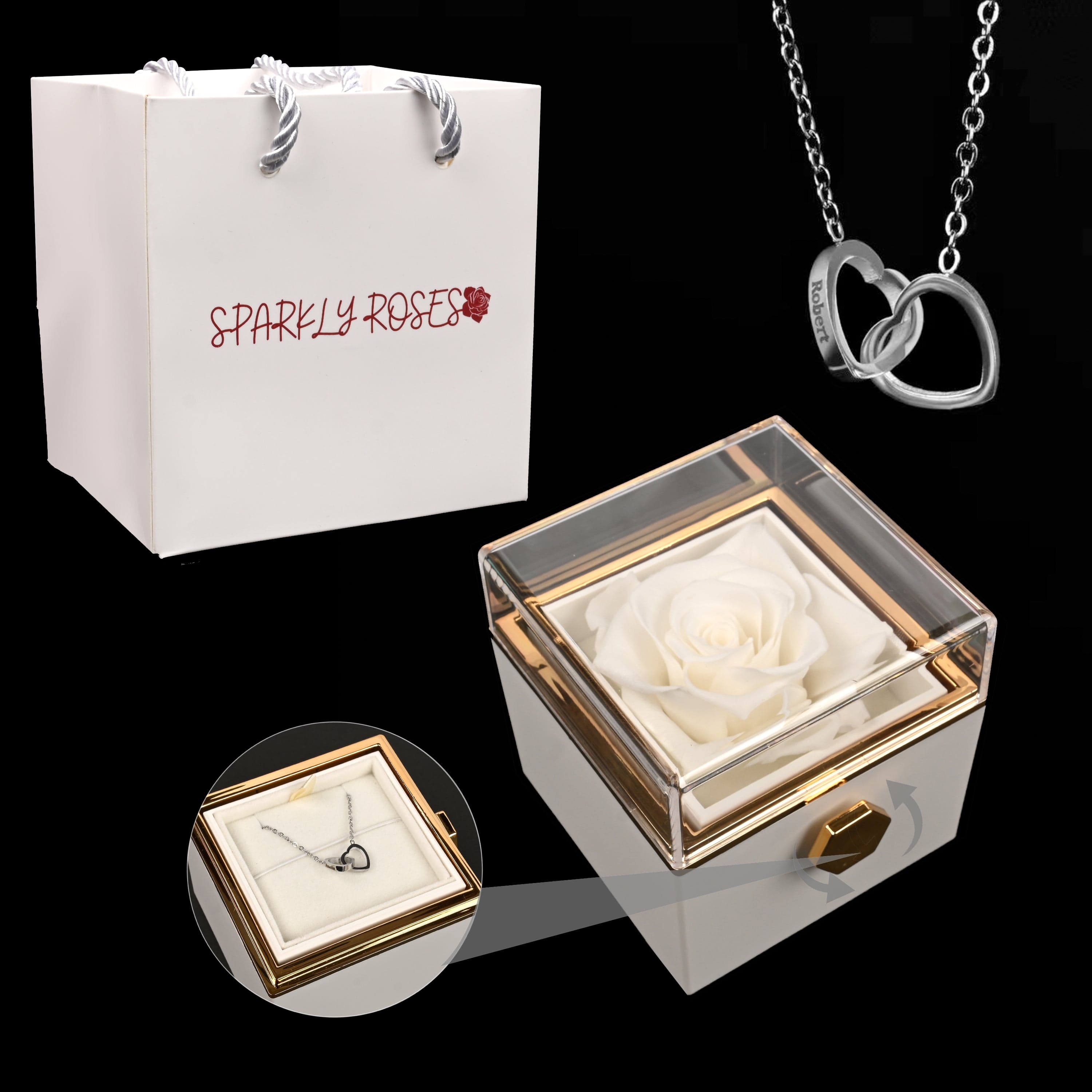 HeartBond | Halskette mit Ewiger Rose Box