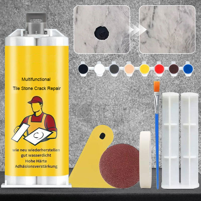 LuxuraFix Fliesen- und Steinbruchreparaturset | Hochwertiges Set für mühelose Reparatur von Fliesen und Steinbrüchen