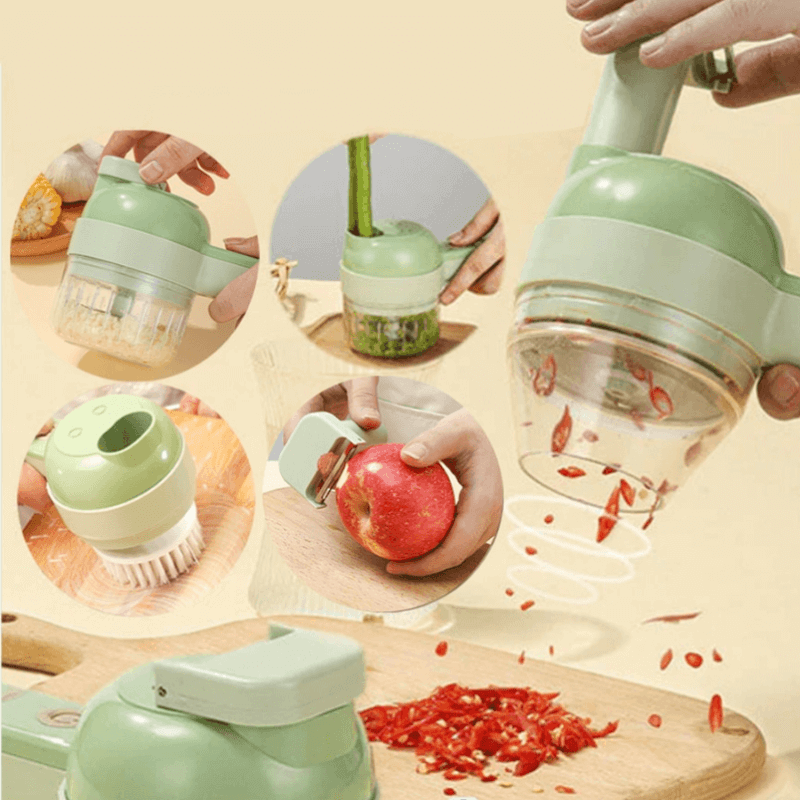 KüchenProfi 4-in-1 Werkzeug | Schneiden, Hacken, Pürieren und Reinigen in Sekunden!