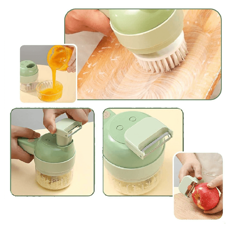 KüchenProfi 4-in-1 Werkzeug | Schneiden, Hacken, Pürieren und Reinigen in Sekunden!