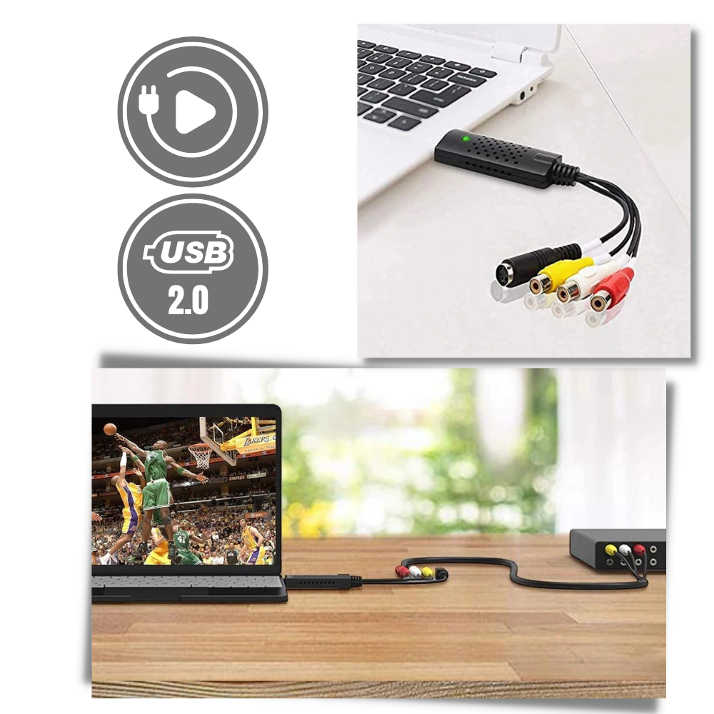 USB 2.0 Easier Cap Video TV DVD VHS DVR Capture Adapter