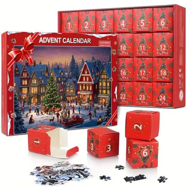 PuzzleFest | Weihnachts Countdown Puzzle Überraschungsbox – 24 Tage voller Magie & Kreativität