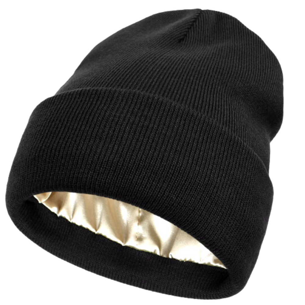 Warme Strickmütze mit Satinfutter