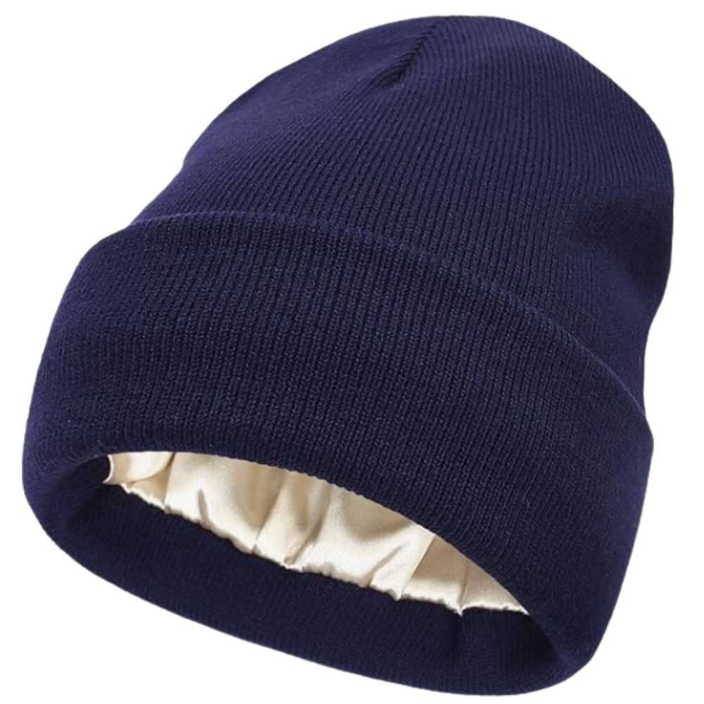 Warme Strickmütze mit Satinfutter