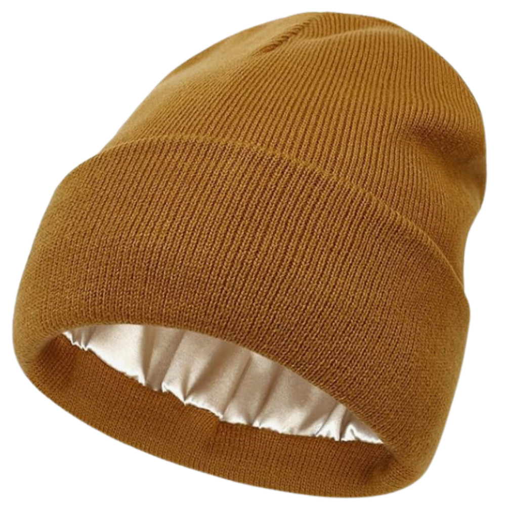 Warme Strickmütze mit Satinfutter