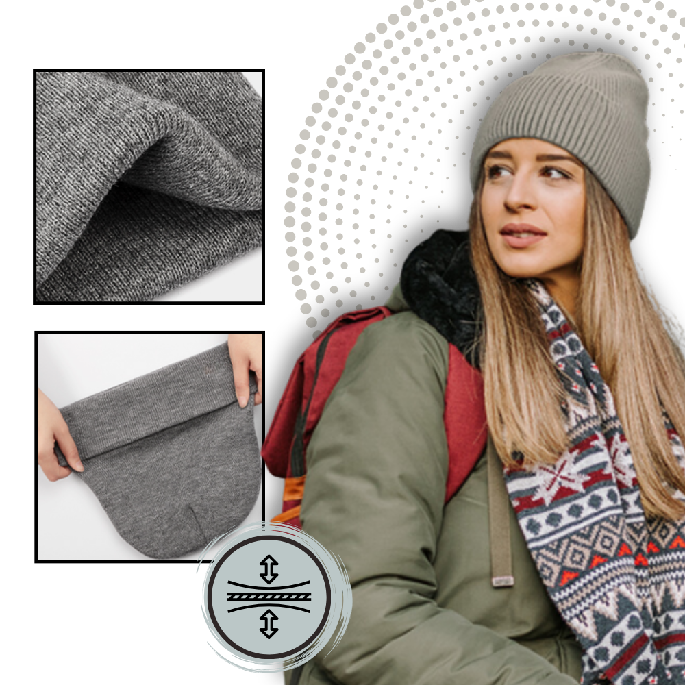 Warme Strickmütze mit Satinfutter