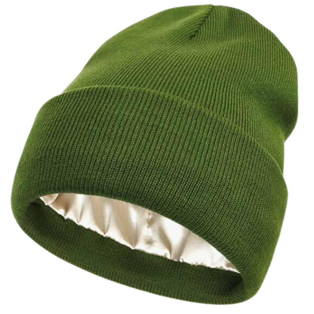 Warme Strickmütze mit Satinfutter