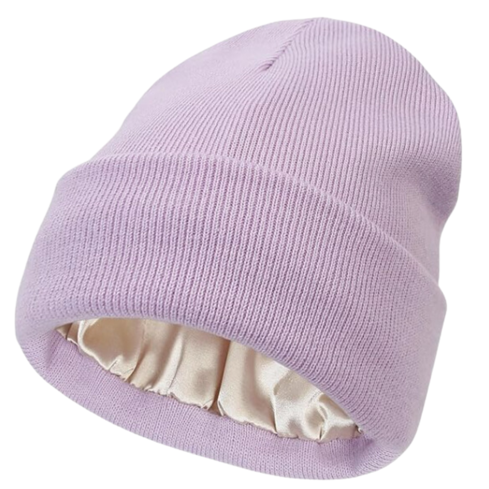 Warme Strickmütze mit Satinfutter