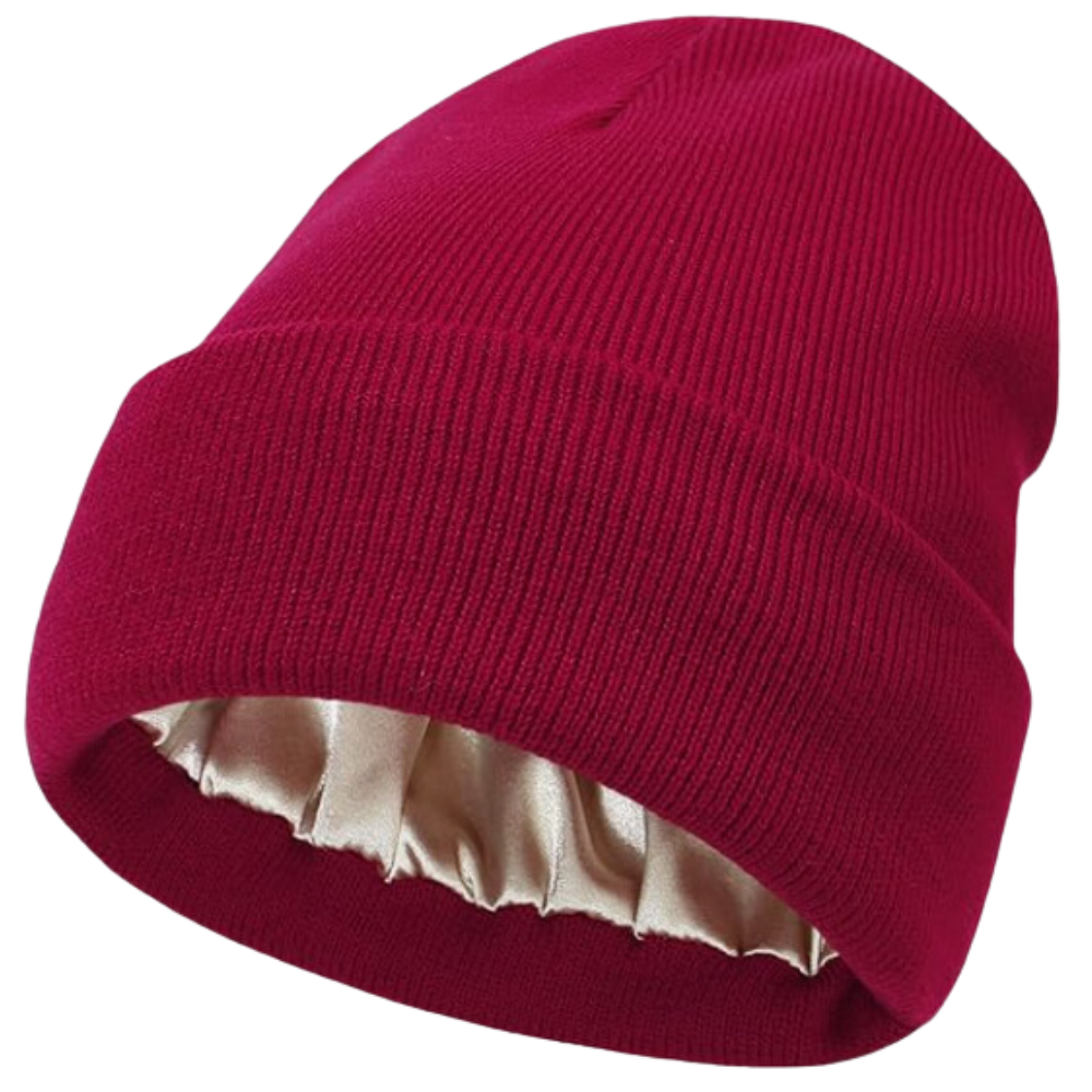 Warme Strickmütze mit Satinfutter
