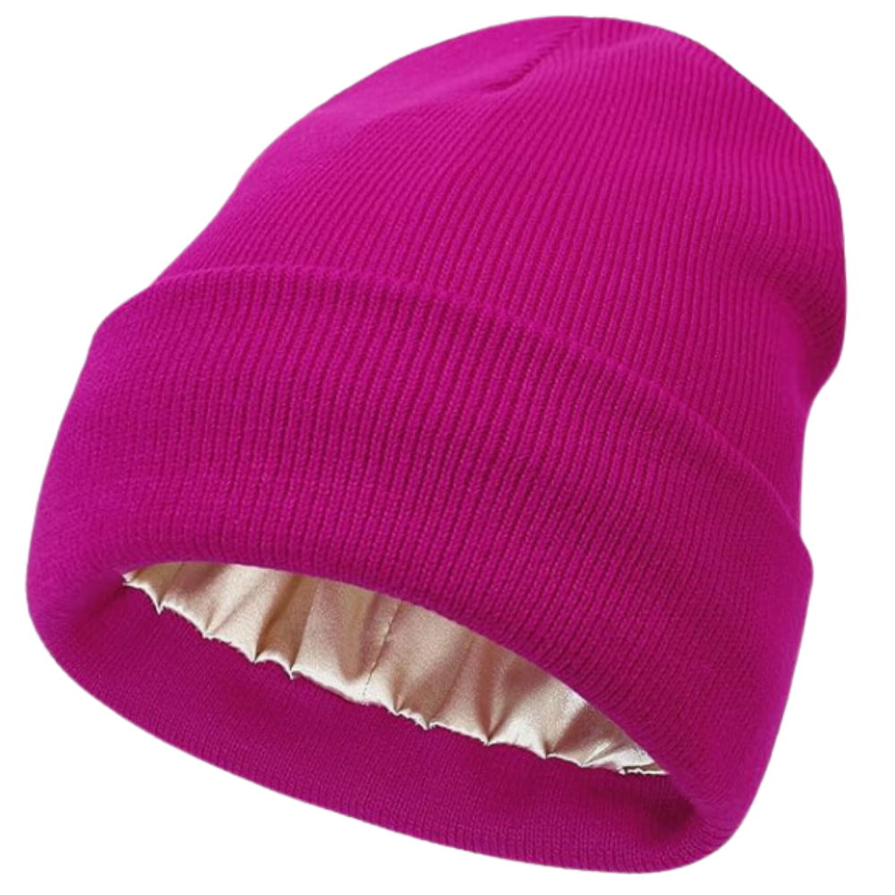 Warme Strickmütze mit Satinfutter