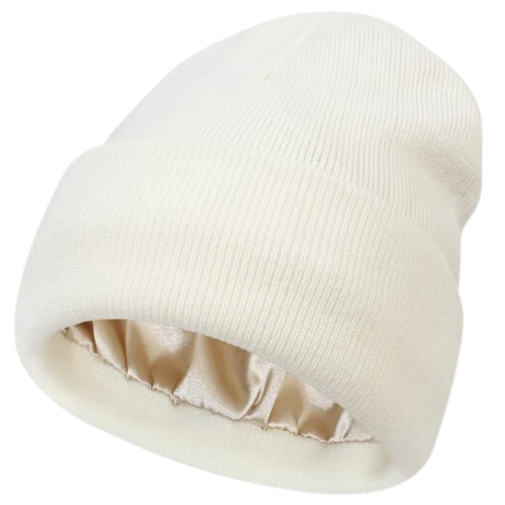Warme Strickmütze mit Satinfutter