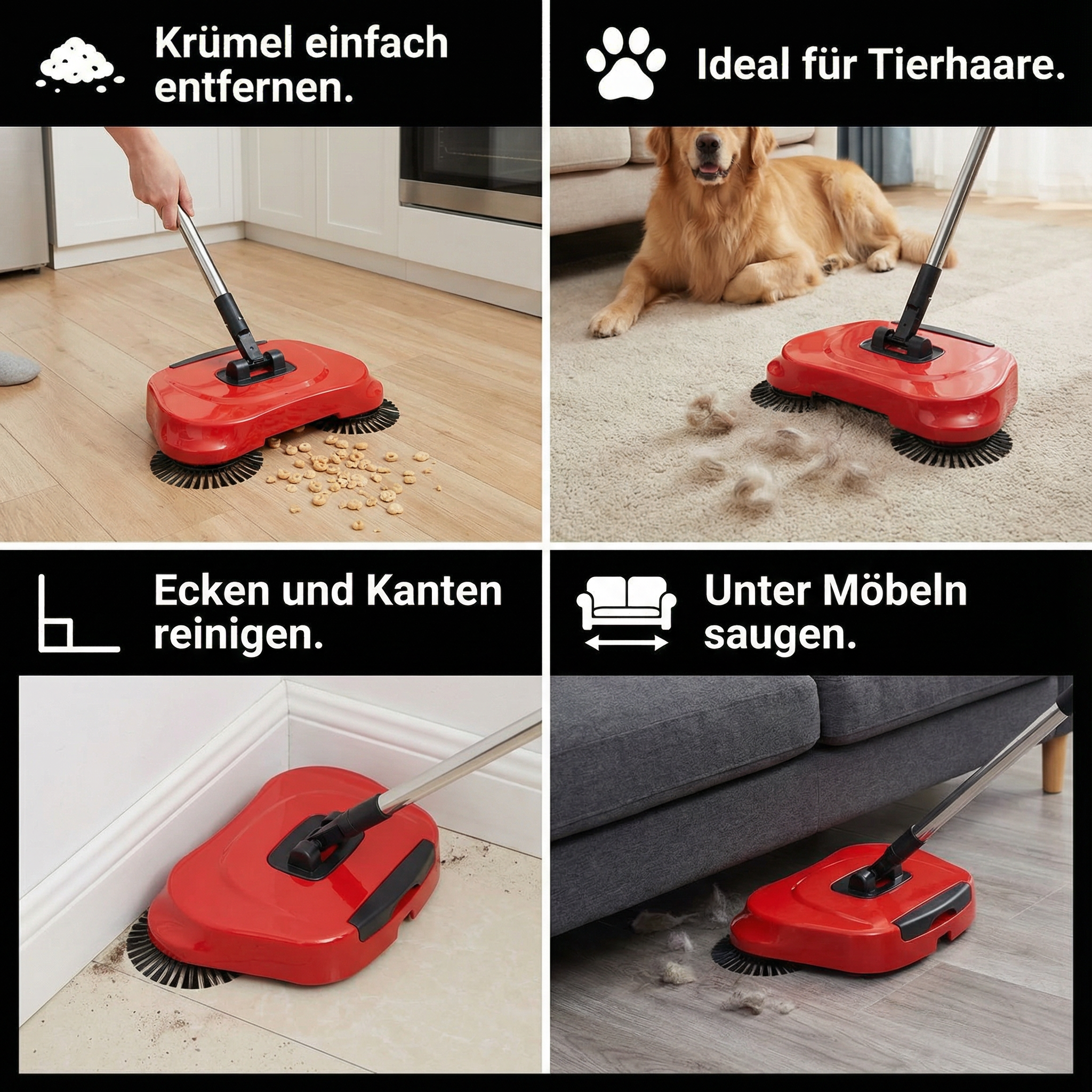 Stromlose 2in1 Staubsauger und Besen