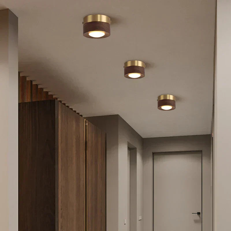 WoodenGlow - Walnuss Deckenlampe mit LED Spot
