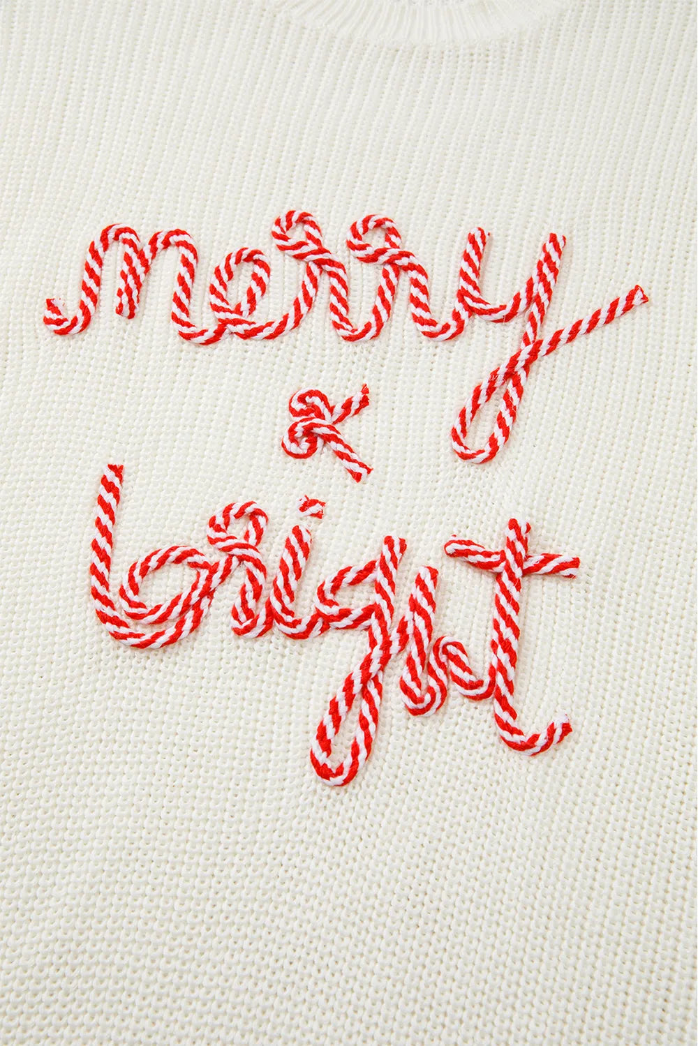 Weißer Fröhlicher und Heller Zuckerstangen-Text Weihnachts-Pullover