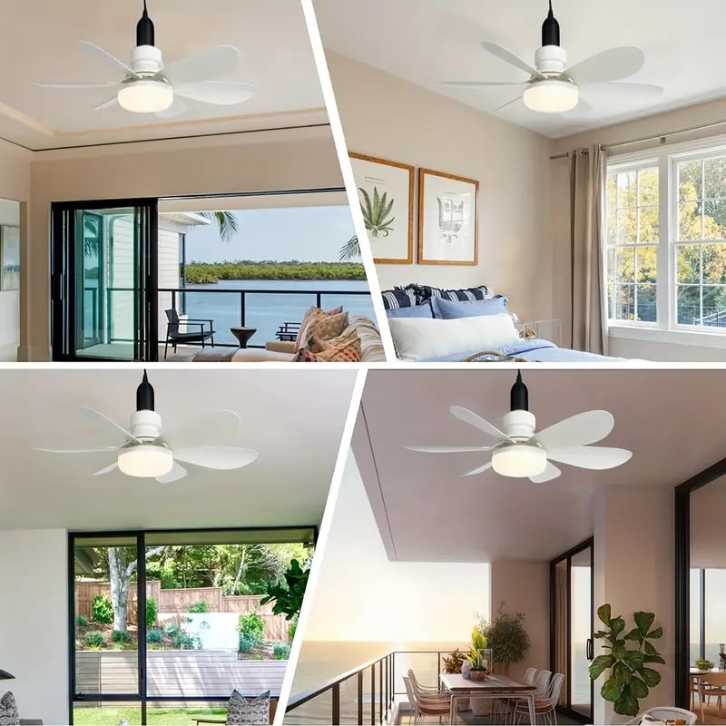 LuxeBreeze Tragbarer Deckenventilator & Licht | Elegante 2-in-1 Lösung mit Fernbedienung für Komfort und Stil