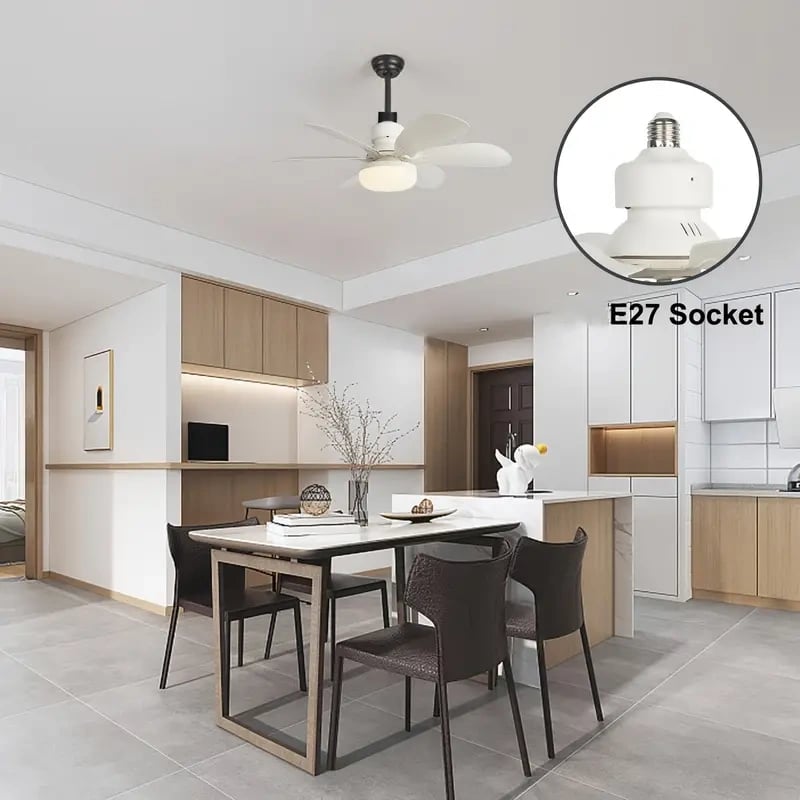LuxeBreeze Tragbarer Deckenventilator & Licht | Elegante 2-in-1 Lösung mit Fernbedienung für Komfort und Stil