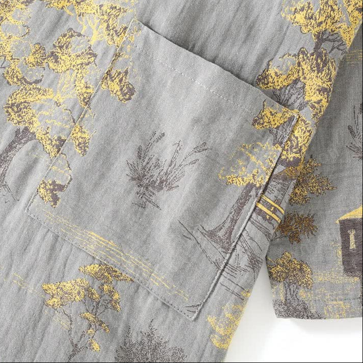 Neutrales Baumwoll-Kimono-Pyjamaset