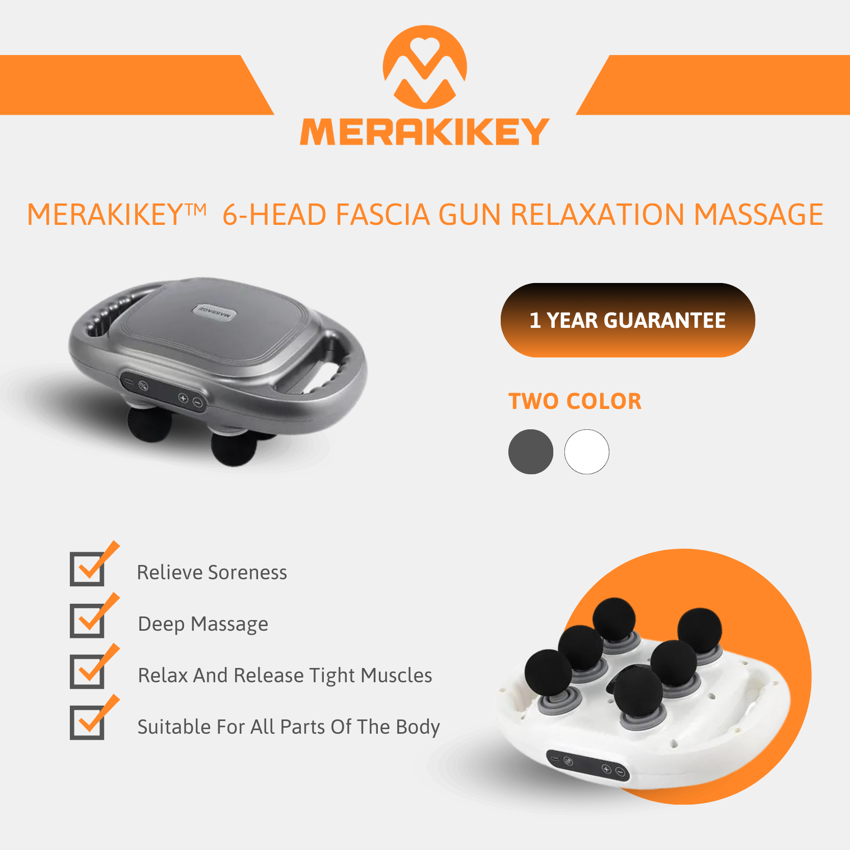 FlexiRelief Pro | 6-köpfiger hochfrequenter Muskelmassager