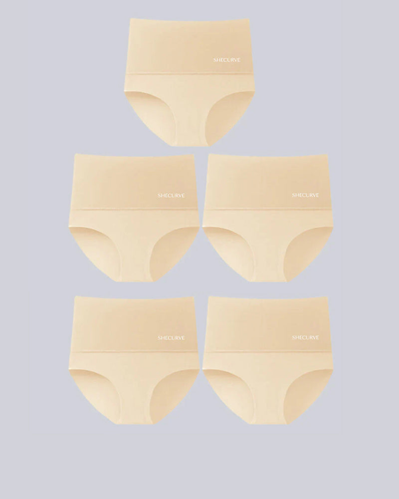 LuxeSilhouette 5er-Pack Hohe Taille Slips | Perfekte Bauchkontrolle für eine schlankere Figur
