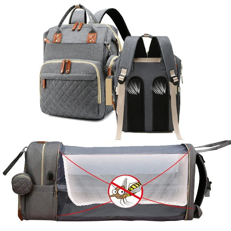 2-in-1 Baby Rucksack mit Wickelauflage