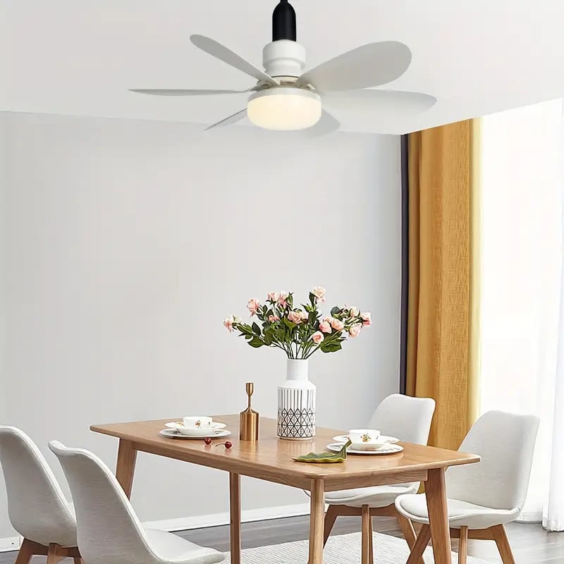LuxeBreeze Tragbarer Deckenventilator & Licht | Elegante 2-in-1 Lösung mit Fernbedienung für Komfort und Stil