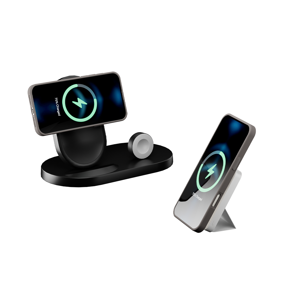 LuxuraGrip Tri-Fold MagSafe Stand | Eleganter 3-in-1 Telefonring, Ständer und Griff für ultimativen Komfort