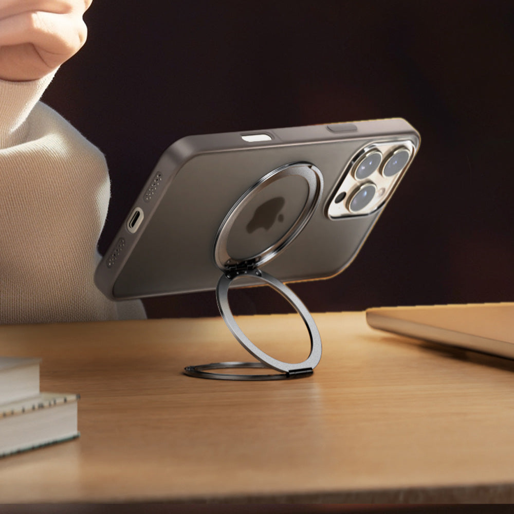 LuxuraGrip Tri-Fold MagSafe Stand | Eleganter 3-in-1 Telefonring, Ständer und Griff für ultimativen Komfort