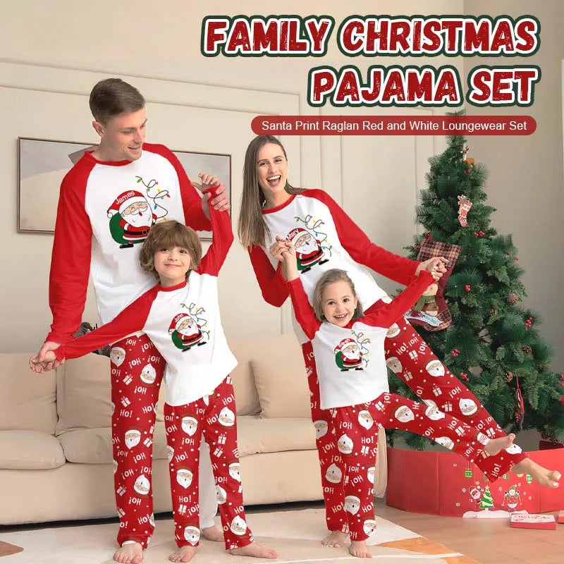 SantaRaglan | Passendes Familien Weihnachts-Pyjama Set mit Santa Druck