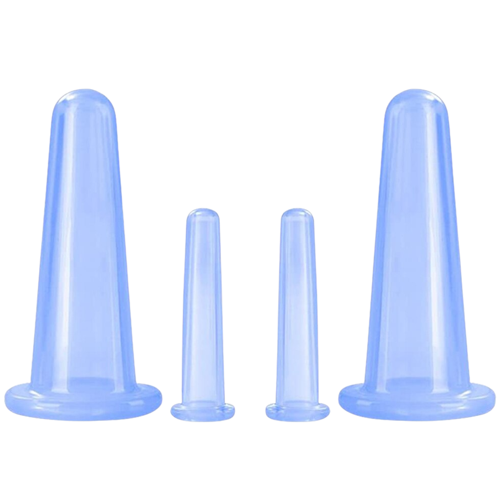 4 Silikonbecher für Gesichts-Massage-Cupping