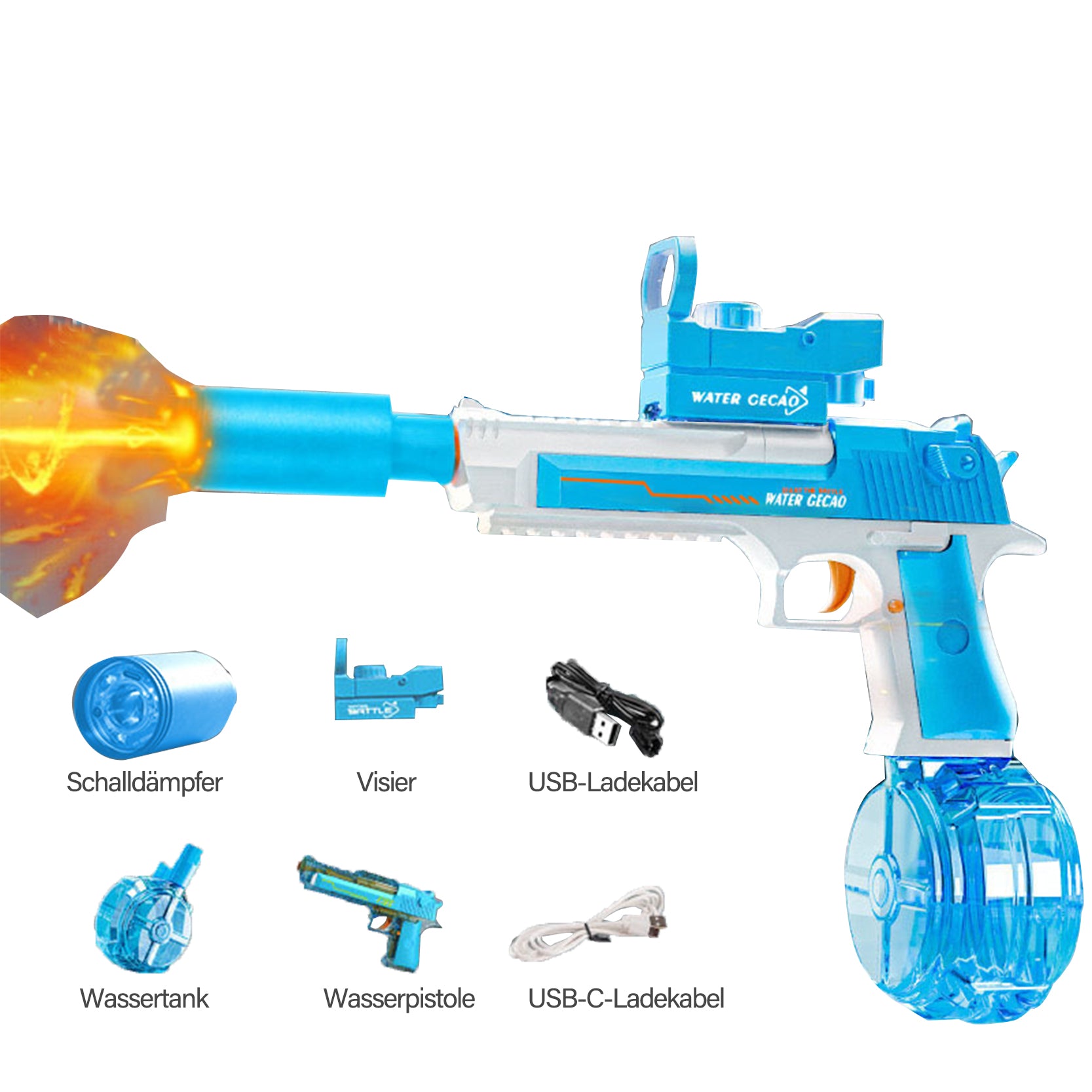 AquaLuxe Elite Wasserpistole | Unvergesslicher Spaß im Freien mit kraftvollen Wasserstrahlen