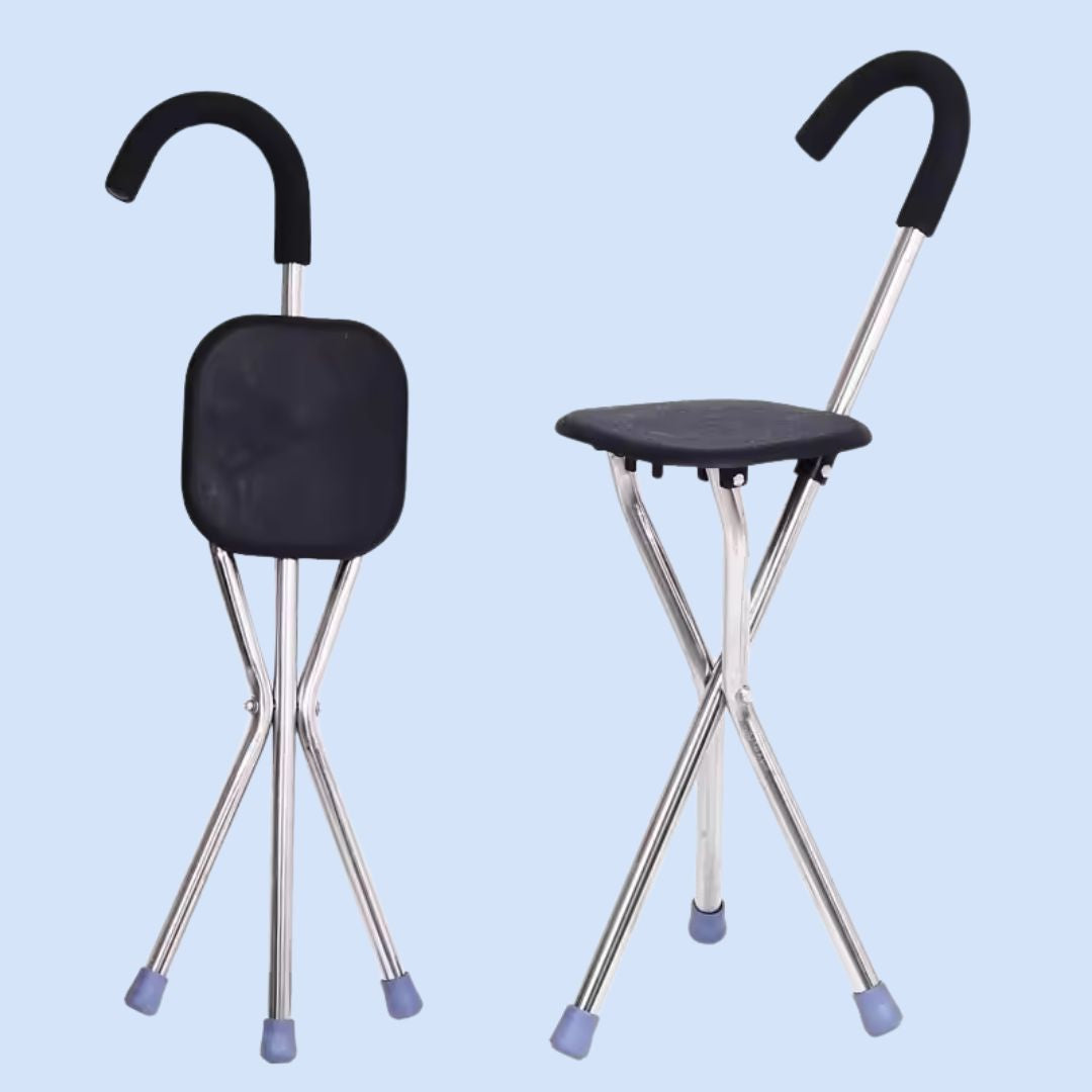 CrutchSeat | Zusammenklappbarer Hocker für Krücken – optimaler Komfort – ergonomisches Design – leicht und tragbar