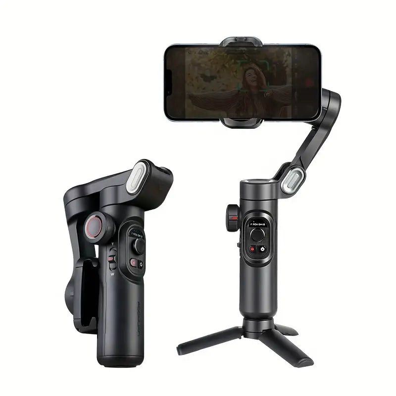 SmartPro Handheld Gimbal Stabilizer - Faltbarer Smartphone Video Vlog PTZ Stabilizer für iPhone, Android und Samsung