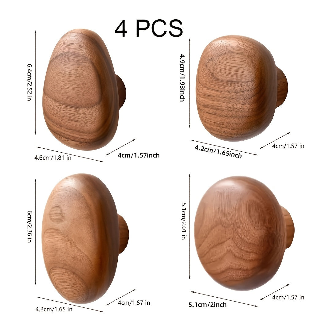 WoodCraft Holz Wandhaken Set – Handgefertigtes Design aus Nuss- und Buchenholz