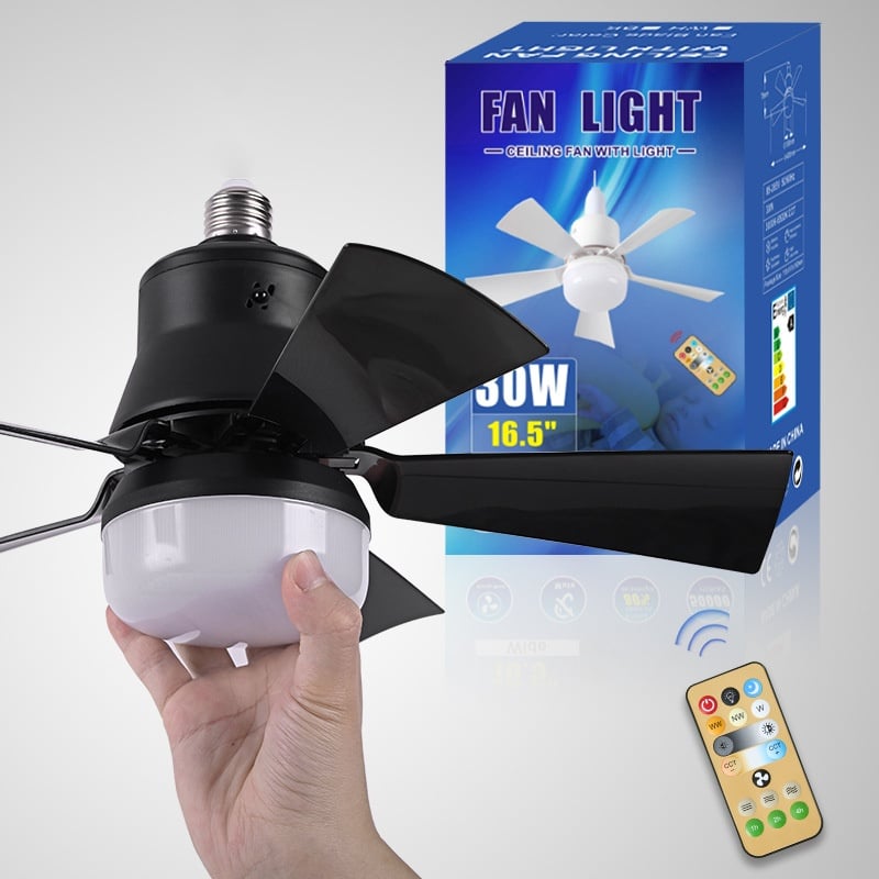 LuxeBreeze Tragbarer Deckenventilator & Licht | Elegante 2-in-1 Lösung mit Fernbedienung für Komfort und Stil